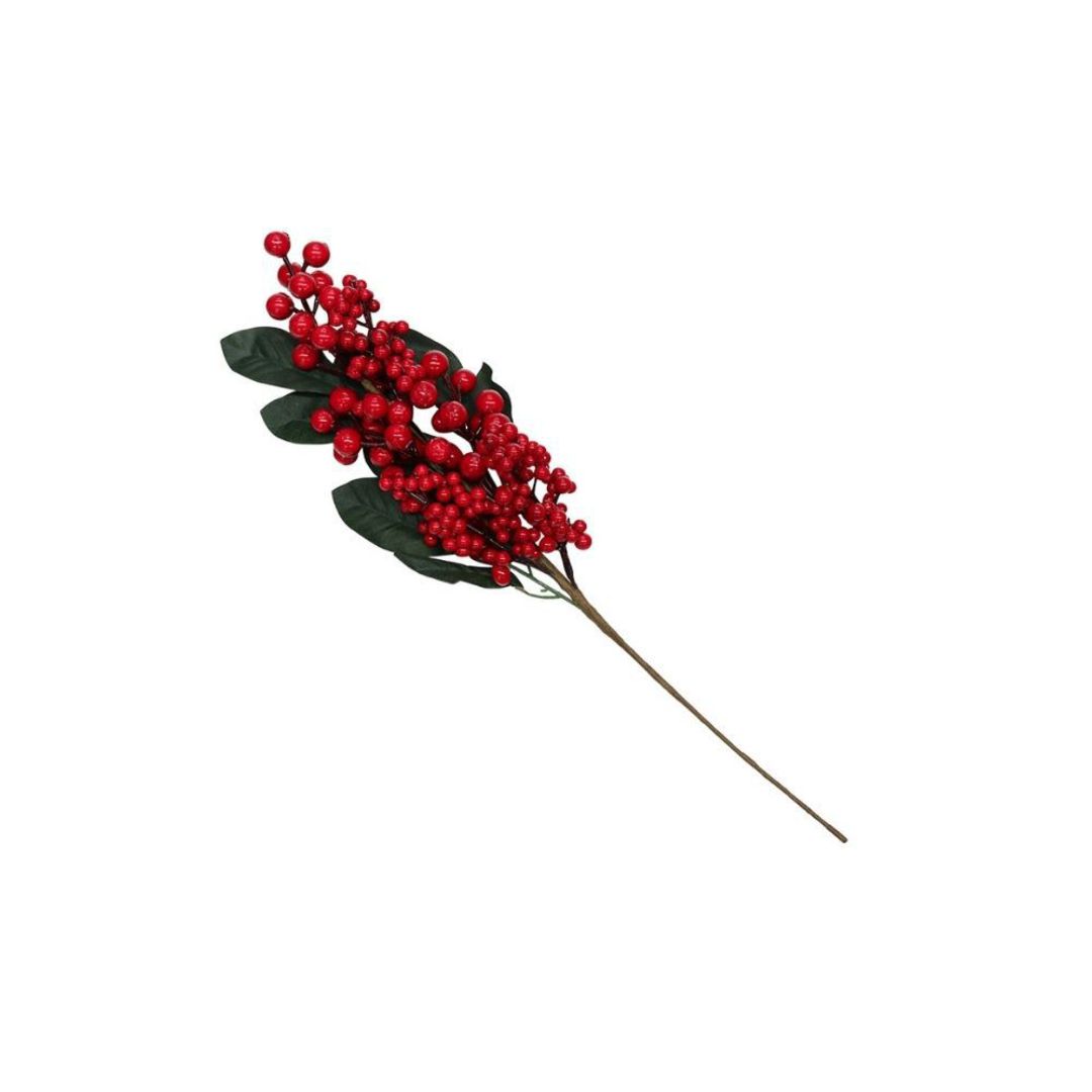 Christmas Berry Leaf Pick 50cm image 0